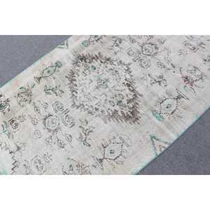 Tapis vintage 3,7x5,8 pieds, tapis turc décoratif, tapis en laine gris bleu à imprimé animal - Product Image 4