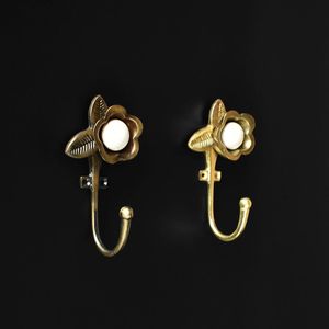 Brass wall hooks interior decor bathroom kitchen hallway decorative hardware sturdy solid rustproof wall mount storage - Product Image 6