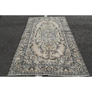 พรมวินเทจขนาด 5.4x8.5 ฟุต พรมตุรกีขนาดใหญ่ พรมขนสัตว์ลายสัตว์สีเบจ - Product Image 1