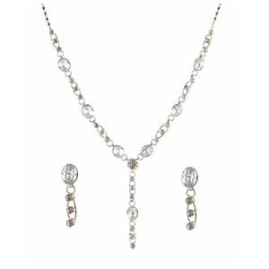 Urthn <b>Fine</b> <b>Jewelry</b> <b>Sets</b>-Austrian Stone Rhodium-Plated Necklace 1102801 - Product Image 1
