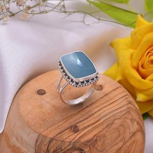 Anillo de boda al por mayor hecho a mano, anillo de joyería fina para niñas y damas, Angelita natural en anillos de plata esterlina 925 sólida - Product Image 4