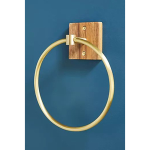 Porte-serviettes mural minimaliste en métal noir, parfait pour la décoration de la salle de bain et de la maison de style rustique. - Product Image 6