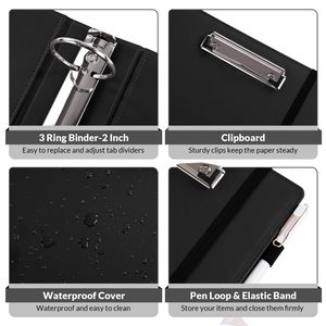 Custom 3 Ring Binder Notebook PU blocco note 5 divisori diario multiuso raccoglitore Notebook <span class=keywords><strong>per</strong></span> regalo - Product Image 5