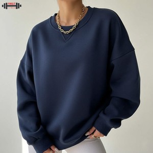 Ras du cou doublé hiver sweat-shirt en gros de haute qualité OEM pull uni teint en peluche sweat à capuche blanc coton personnalisé - Product Image 3