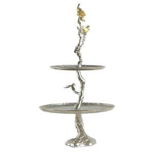 Luxury <b>Gold</b> Metal <b>Cake</b> Stand With Mirror <b>Top</b> Perfect For Elegant Dessert Display And Sophisticated Table Arrangements - Product Image 6