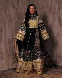 ชุดเดรสยาวปักลายสไตล์อัฟกานิสถาน งานฝีมือคุชิ ล่าสุด แขนยาว ทรงเอไลน์ ความยาวระดับเข่า คุณภาพสูง 100% - Product Image 3