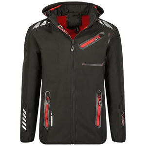 Veste Softshell à capuche réglable et confortable de qualité supérieure aux poignets élastiques pour hommes veste durable et lourde à coupe moderne avec logo personnalisé - Product Image 1