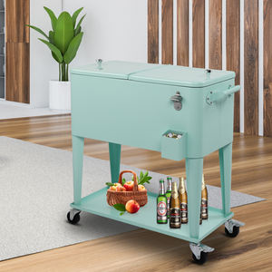 Caja de Plástico Rectangular de 91*84.5*38.5cm, Carro de Aislamiento Congelado, Verde Menta - Product Image 4