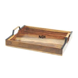 Ustensiles de cuisine à domicile plateau de service en bois forme rectangulaire plateau de service alimentaire nouveau design plateau de finition naturelle - Product Image 1