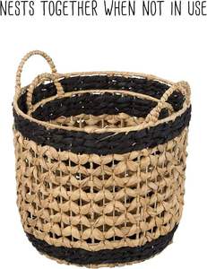 Panier de rangement en herbe de mer du Vietnam, forme ronde, multi-usage, pour la lessive, nouveau style 2026, couleur naturelle, décoration intérieure, OEM/ODM - Product Image 2