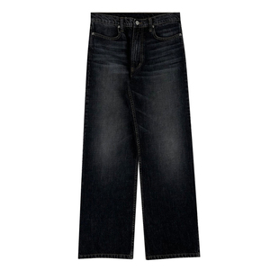 Pantalones vaqueros con estilo para hombre, corte recto clásico, diseño vintage azul lavado, aspecto moderno de calle para todos los días - Product Image 1