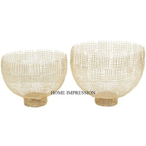 High Grade Gold Plated Heavy Duty Metal High Standard Quality Table Centerpiece and Decoration Fruits and <b>Bread</b> Serving <b>Basket</b> - Product Image 6