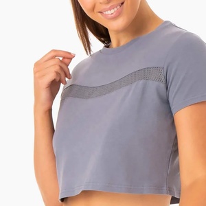 High Quality Women's <b>Crop</b> <b>Top</b> Fashion Sports Short Sleeve Custom Logo Sexy Ladies <b>Top</b> for Summer Casual Style Wholesale - Product Image 3