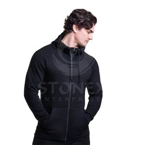 Venta al por mayor de logotipo personalizado de alta calidad de los hombres gimnasio Fitness sudaderas con cremallera deporte de gran tamaño liso personalizado hombres Zip Up Hoodie - Product Image 1