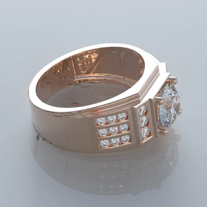 925 <b>Silver</b> <b>Men's</b> Iced Out <b>Ring</b> with Round Cut Moissanite Diamond Premium Quality Wedding <b>Ring</b> with Timeless Appeal - Product Image 5