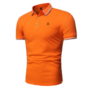 Última llegada de los hombres para la camiseta del Polo de buena calidad de manga corta Slim Fit con patrón sólido de manga corta personalizada para Polo - Product Image 2