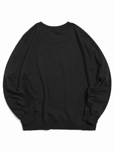 Wholesale 100% Cotton <b>Fleece</b> Pullover Sweatshirts Custom Logo <b>Black</b> Plain Blank Men Hoodies 2026 OEM Streetwear - Product Image 6