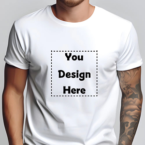 เสื้อยืดคอกลมสำหรับชายและหญิงผ้าฝ้าย50% สีดำพิมพ์ลายโลโก้พิเศษผ้าถักโพลีเอสเตอร์ - Product Image 3