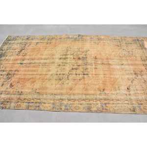 Vintage Large Rug 5x9.1 ft, <b>Brown</b> Blue Southwestern Rug <b>Wool</b> - Product Image 4