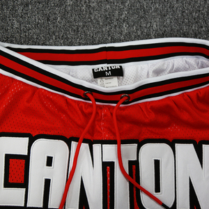 Short de basket-ball pour hommes personnalisé en gros dernière conception décoration brodée vintage tricoté motif imprimé cordon de serrage - Product Image 3