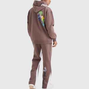 OEM Men's Winter Embroidered Fleece Hooded Tracksuit <b>Set</b> | Polyester/Cotton Streetwear Apparel - Product Image 5