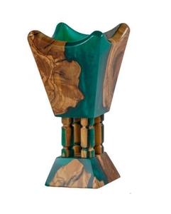 Soporte de incienso Premium multicolor, quemador de madera mubkhar hecho a mano, bakhoor quemador de resina, soporte de incienso de diseño artístico - Product Image 1