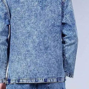 Nouvelle mode veste en jean 100% coton bleu foncé à moustaches pour hommes veste en jean High Street pour hommes - Product Image 6