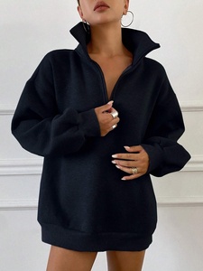 Lupin feutre 100% coton luxe Street Wear pull surdimensionné col rond en relief logo personnalisé sweat à capuche femmes - Product Image 6