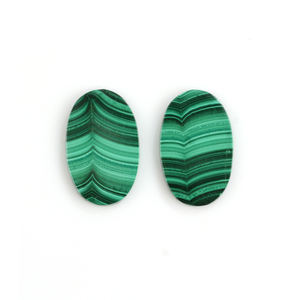 Nouvelle arrivée de haute qualité 12x20mm poli vert Malachite lisse plat forme ovale pierre précieuse en vrac pour la fabrication de bijoux calibré - Product Image 1
