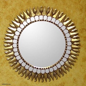 Espejo de Pared para Decoración del Hogar, Diseño Interior con Diseño de Hojas, Espejo Decorativo Clásico y Moderno con Múltiples Acabados - Product Image 1