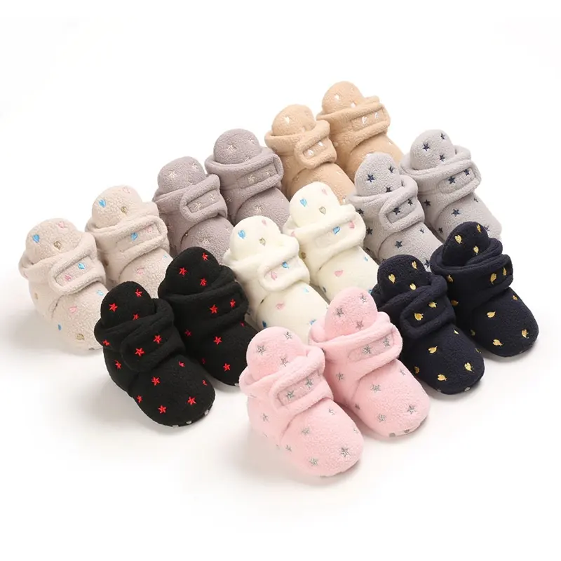 Wholesale Cotton Baby Shoes Socks Star And Heart Print Pattern Soft Sole Baby Booties