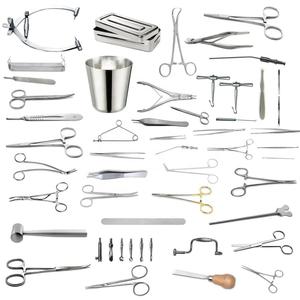 Ensemble complet d'instruments de neurochirurgie pour le crâne, en acier, marqué CE, ciseaux manuels Metzenbaum Debakey, burin, Pean Mosquito - Product Image 1