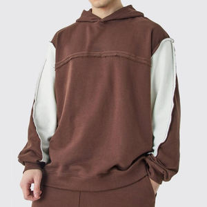 เสื้อฮู้ดผ้าคอตตอนผสมมีฮู้ดผ้า100% สำหรับผู้ชายโอเวอร์ไซส์กำหนดได้เอง - Product Image 1