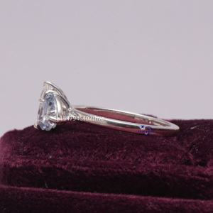 Anillo solitario de Plata de Ley 925 para mujer, superventas, claridad VVS mejorada, forma de corazón de pera, Diamante de moissanita para bodas - Product Image 3