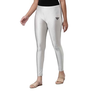 Women Slimming Stretch Compression Fitness High Waist Yoga wear Seamless Fashion plain <b>silver</b> colour women's <b>Leggings</b> - Product Image 1