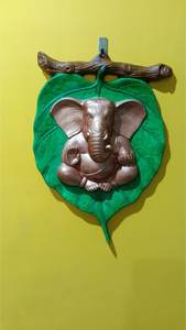 Décoration murale rustique en fibre de verre légère et attrayante représentant Ganesh, pour villa, hôtel, résistante à l'eau et aux intempéries - Product Image 3