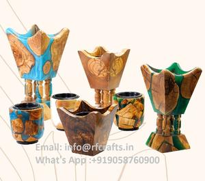 Brûleur d'encens arabe traditionnel Encensoir en résine en bois pour Bakhoor & Dukhoon - Product Image 4