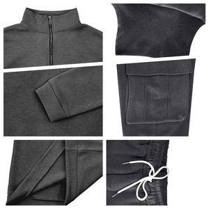 Ensemble de survêtement décontracté pour homme de haute qualité, 100 % coton, sweat à capuche et pantalon, automne-hiver, avec logo personnalisé, faible MOQ - Product Image 6