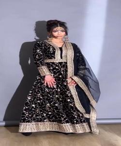 ชุดส่าหรีแบบอานาร์กาลี ผ้าไหมปักลายอินเดีย-ปากีสถาน สำหรับผู้หญิง ชุดซาลวาร์ คามีซ สำหรับงานปาร์ตี้ งานแต่งงาน ขายส่ง - Product Image 3