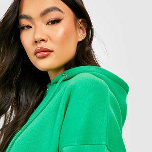 Survêtements d'hiver 100% coton pour femmes Logo personnalisé imprimé respirant grande taille ensembles XXL femmes à capuche solide écologique - Product Image 6