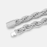 Collier chaîne torsadée triple en argent 925, style Hip Hop de luxe, avec moissanite taillée en forme de corde tressée, en laiton, certifié IGI, idéal pour un cadeau