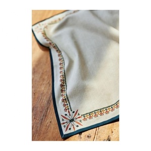 Elegante borde sedoso brillante mejor calidad multiusos puro 100% algodón orgánico bordado personalizado hogar cocina servilletas de mesa - Product Image 2