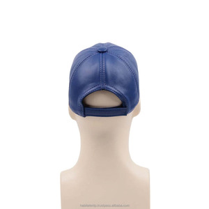 Gorro de piel de oveja auténtica azul - Product Image 4