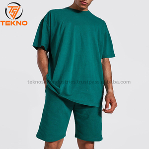 Ensemble unisexe de sport d'été en tissu éponge respirant 2 pièces Logo chemise à manches courtes pour hommes Running Gym Fitness - Product Image 5