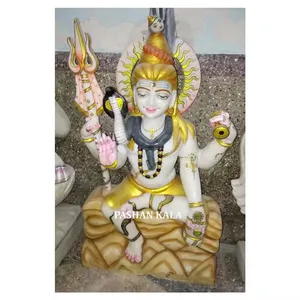 Эксклюзивная уникальная белая мраморная индийская Бог Шив Шанкар Красивая статуя для поклонения и махашивратри