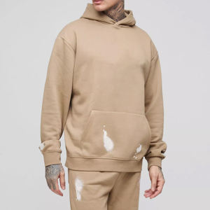 Nueva moda 2025, conjuntos de pantalones de chándal acampanados en blanco informales hechos a medida y con capucha, ropa clásica para hombres, chándales holgados para hombres - Product Image 4