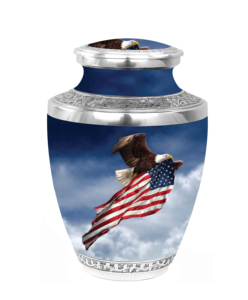 Águila con bandera estadounidense Tresty Urnas de cremación para adultos para cenizas humanas con bolsa de terciopelo gratis - Product Image 1