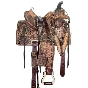 High Quality Warm And Comfortable Unique Cushion Western Leather Barrel Racing Horse Saddle At Wholesale Manufacture