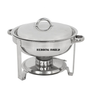 Plat de service rond en acier inoxydable de luxe fait main pour hôtels, chauffe-plats professionnel en gros - Product Image 6