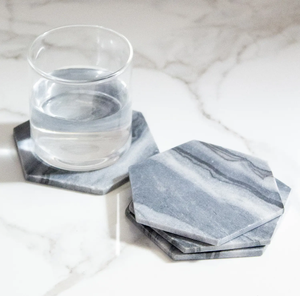 Dessous de verre en marbre pour tasses à café Dessous de verre isolés Logo personnalisé rond pour la cuisine Protection de table Décoratif pour la maison - Product Image 1